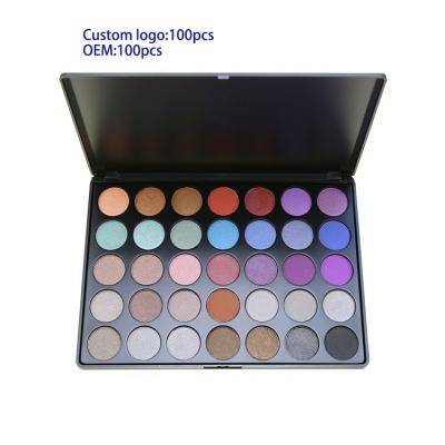 China HZM OEM Custom Logo Private Label Waterproof Pigment 35 Colors High Eyeshadow Palette for sale