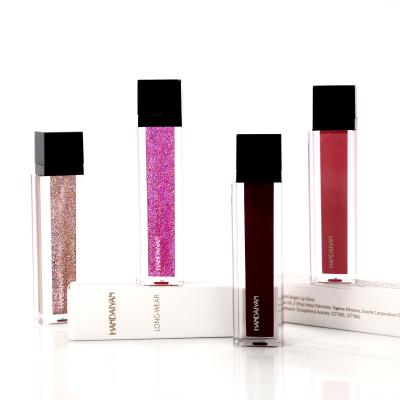 China HZM Vegan Private Label Makeup Waterproof Wholesale Custom Your Logo Shiny Glossy Clear Liquid Lip Gloss for sale