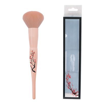 China Angular Blush Wholesale Hot Selling Orange Logo Design Brushes Customized HZM Single Label Prunus Mume Flower Powder Brush 2021 New for sale