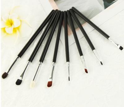 China Angular Blush HZM 8 Pieces High Quality Custom Black Silver Makeup Brush Makeup Eyeshadow Make Up Brushes Free Samples Beauty Products for sale