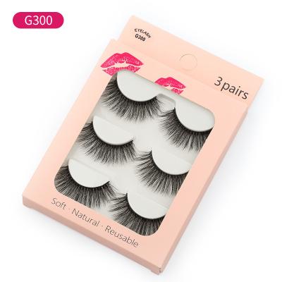 China 3 Pairs Different Box Private Label Synthetic Mink False Eyelashes Best Quality Full Natural Soft Sale OEM Wholesale Volume for sale