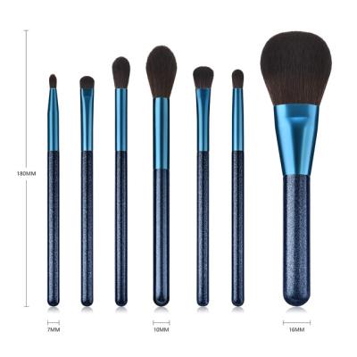 China Angular Blush HZM 2021 New 7 Pieces LOGO Your Own Brand Makeup Custom Brush Set for sale