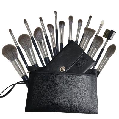 China Angular blush magnetic beauty tool HZM 17PCS 2020 hot selling luxury profesional spatulas private label makeup set brush maccosmetics with bag for sale