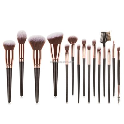 China Angular Blush Custom Logo Factory Price OEM&ODM Makeup Brush Set HZM 15pcs Premium Synthetic Brush Tool for sale