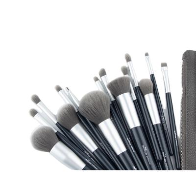 China Angular Blush HZM 15Pcs Custom Hot Sale Premium Synthetic Hair Professional Vegan Makeup Brush Set Wholesale 2021 Private Label Luxury Brushes for sale