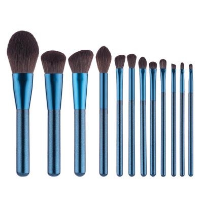 China Makes Apply Makeup HZM12 Sapphire Blue Professional Makeup Brushes Luxury Beauty Makeup Tool Kit for sale