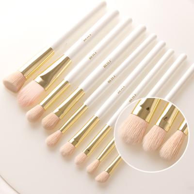 China Beauty Care Makeup Blending Factory Pro Eyebrow Eyeliner Makeup HZM Foundation White Powder Set Brush Wool Nano Fiber Synthetic Hair Brush Set for sale