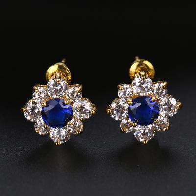 China Office/Cubic Zircon Fashion Jewelry Flower Stud Earrings New Career Bridal Wedding For Women for sale