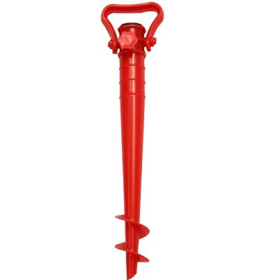 China Manufacture traditional plastic screw base base holder sand beach umbrella outdoor anchor with handle for sale