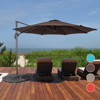 China 3M Large Folding Modern UV Resistant Balcony Umbrella Garden Roman Umbrellas Outdoor Patio With LED Light for sale