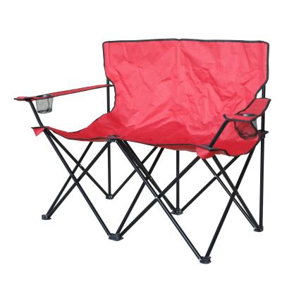 China Traditional Heavy Duty Loveseat Double Seat Folding Beach Camping Chairs With Carry Bag for sale