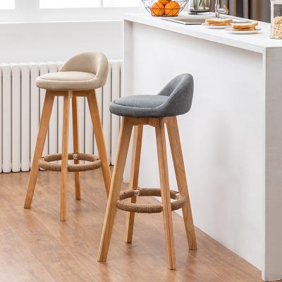 China Cheap Modern Nordic Antique Leather High Swivel Luxury Kitchen Metal Nail Stools Wooden Bar Chair for sale