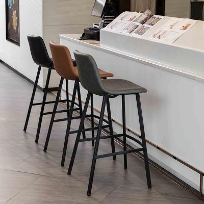 China Nordic Modern Metal Stainless Steel Kitchen Wood Stool Bar Outdoor Leather Outdoor Used Chairs High for sale