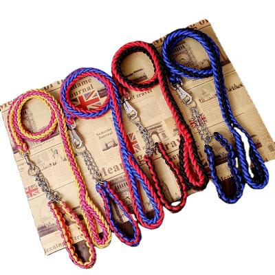 China Thoughtful Handmade Strong Nylon Braided Rope Dog Leash 17 Color Paracord Rope Resistant Slip Resistant Dog Leash for sale