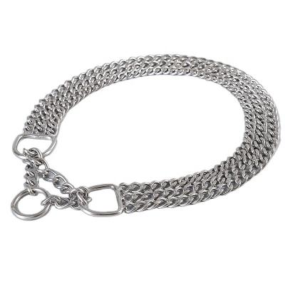 China Reflective Small And Medium Cuban Link Dog Mine Bull Stainless Steel Gold Chain Titanium Steel Dogs Collar for sale