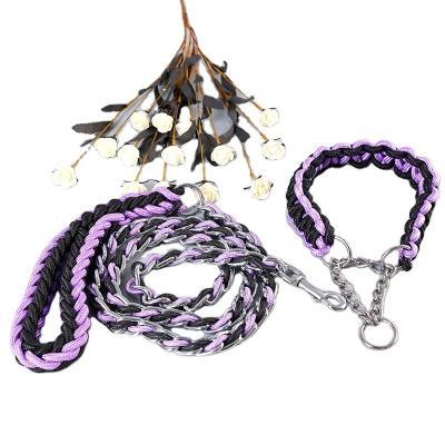 China Thoughtful Designer Shock Absorbing Waterproof Nylon Rope Dog Leash And Collar Set for sale