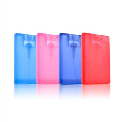 China Non Spill Colorful Flat Bottom Perfume Atomizer Plastic Perfume Sprayer Bottle 20ml for sale