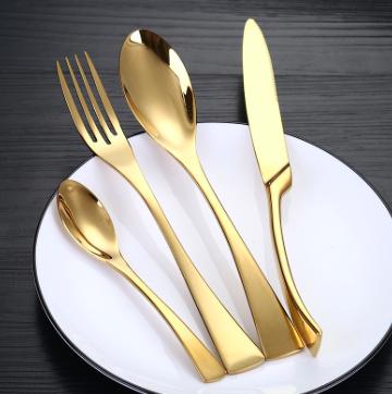 China Sustainable Bulk Rose Gold Plated Stainless Steel Cutlery Set For Wedding, Kitchen Fork Spoon Knife Flatware Set for sale