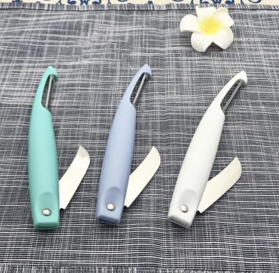 China Stocked 2 In 1 Portable Kitchen Gadgets Stainless Steel Blade Knife And Peeler for sale