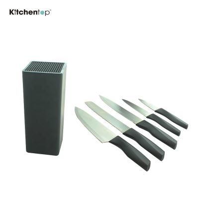 China Sustainable 6pcs Stainless Steel Kitchen Knife Promotion Set With Universal PP Knife Block for sale