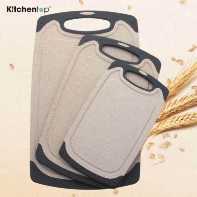 China Sustainable Big Size Wheat Straw And PP No Rust Cutting Board for sale