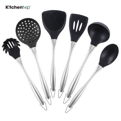 China Sustainable Eco - Friendly Silicone 6pcs Kitchen Tools Set With Stainless Steel Handle for sale