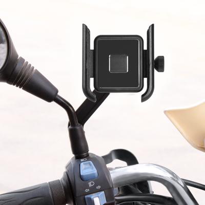 China Electric Bike Adjustable Multifunctional Universal Motorcycle Scooters Mirror Cell Phone Holder Stand Pad for Iphone 12 pro max for sale