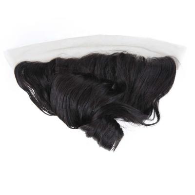 China Funmi Factory Raw Human Hair Lace Front Left Side Part 13x4 Lace Closure Curly Headband Free Middle Human Closure Brazilian Virgin Hair for sale