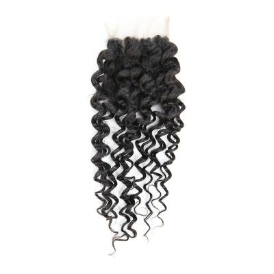 China Deep wave 100% brazilian hair virgin hair bundles with closures and headbands deep wave closure for woman closure and headbands ombre for sale