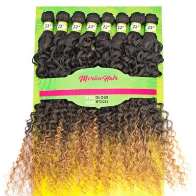 China Merica Star Super Curly Hair Extension Synthetic Hair Bundle Set 8 Bundles One Bundle Bundle Soft Synthetic Hair Kinky Curly Blonde for sale