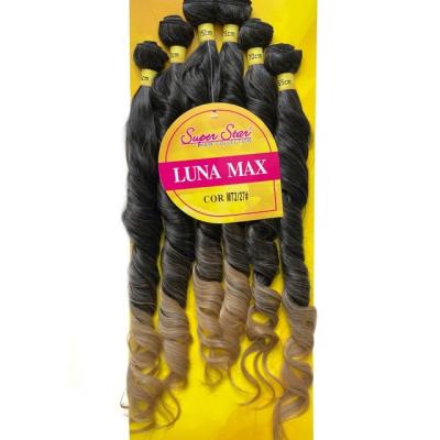 China Factory Superstar Wave Hair Bundles Synthetic Hair Bulk High Temperature Loose Color Synthetic Hair Weft Blonde Curly Synthetic Hair Weft for sale