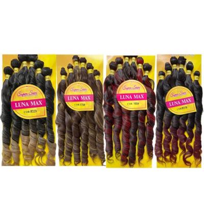 China Loose Wave Superstar Hair Bundles Factory 6pcs Wholesale Synthetic Weave Hair Bundles Heat Resistant Fiber Synthetic Hair Extension Bundle for sale