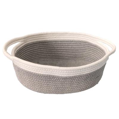 China Sustainable Wholesale Custom Cotton Rope Fashion Hot Sale Foldable Storage Basket for sale