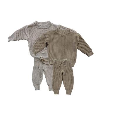 China Hot Sale Breathable Keep Warm Cotton Chunky Knit Oversized Brown Knitted 100% Newborn Baby Jumper Sweater Kids Pullover Baby Sweater for sale