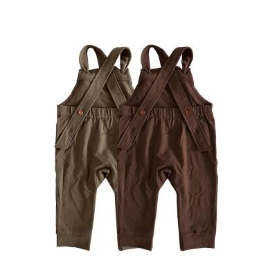 China Baby Cozy Unisex Adjustable Casual Bamboo Romper Button Fiber Suspender Overalls Fiber Baby Overalls Outfits for sale