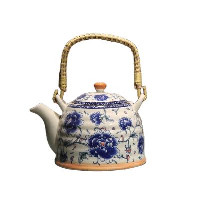 China China Style Viable Floral Pattern Teapot Supplier 900ml Factory Wholesale Drinkware Ceramic Decal Printing Ceramic Teapot for sale