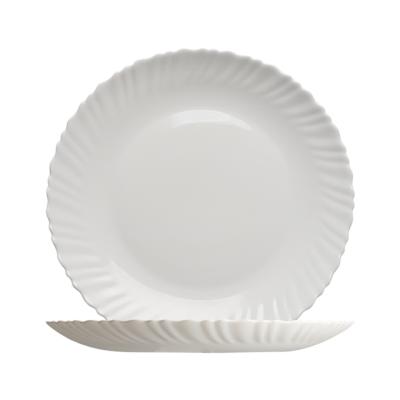 China Sustainable Dish 8.5inch Opal White Ceramic Dinnerware Ice Plates Made In China Wholesale Tableware for sale