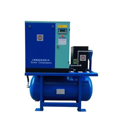 China Lubricated For Laser Engraving Machine 16 Bar 11kw 15hp Energy Saving Combo Screw Air Compressor With Air Tank And Air Dryer for sale