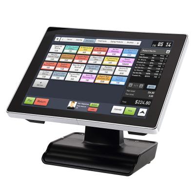 China Cheap Cashier Register POS System Touch Screen 15inch Price POS Payment Solutions All In One Dual Screen Cashier Register For Retail for sale