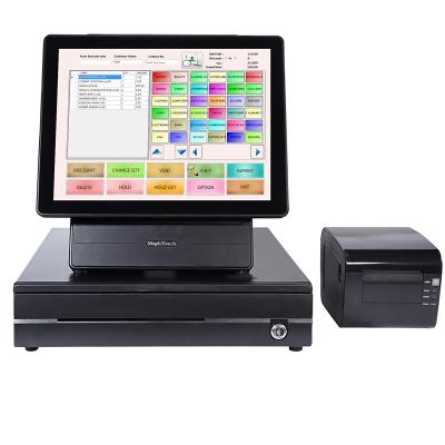 China Cashier Register POS System Touch Screen 15inch Display Restaurant Double POS System All In One Touch Interview POS Cashier 156 for sale