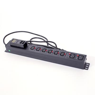 China Locking Socket Yosun Smart Smart PDU 1.5U Mixed C13 C19 PDU Socket 8 Way 485 Monitored PDU Socket for sale