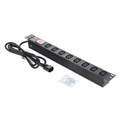 China Locking 1U 8way IEC C13 C14 Switch Power Distribution Unit Cabinet PDU Smart Socket Available Yosun PDU 19