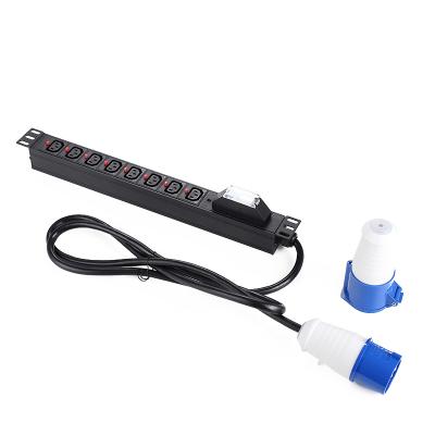 China PC Module UL94V-0 1P 32A 30A Basic IEC 1U PDU 6 Way 1U Universal PDU With Circuit Breaker for sale