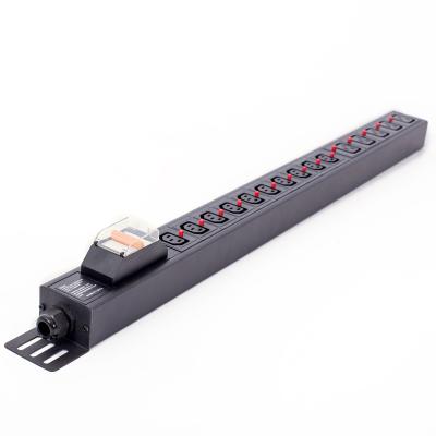 China Anti Pull-Out IEC C13 C19 PDU 15 Ports Spare PDU 1.5U Mixed PDU With 2P 16A Air Switch Power Indicator for sale