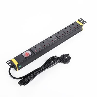 China Locking Plug CE RoHS UK 6 Outlets PDU Spare Power Distribution Unit Locking Customized UK PDU With Switch for sale