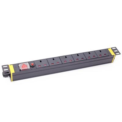 China PDU Network Rack 1U 6 Ways PC PDU Module UL94V-0 R-U Type Unflammable For 19