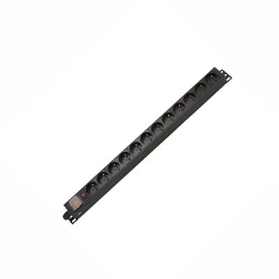 China Unflammable Type PDU Power Outlet Black Band 12 Way Distribution Unit PDU PC Module UL94V-0 France Universal Socket for sale