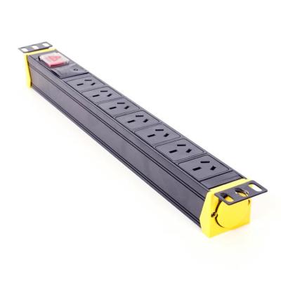 China PC Module UL94V-0 Australia Uninflammable Type Mount 7 Ways PDU 1U Rack PDU Socket Aluminum PDU Housing Socket With High Quality for sale