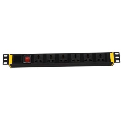 China UL94V-0 Module UL94V-0 Switch PDU Socket Good Quality Outlet Hot Selling Uninflammable 6 PC 6 Socket With Fuse for sale