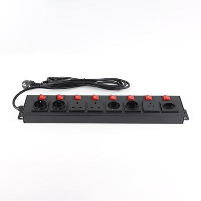 China PC Module UL94V-0 Uninflammable 2U Metal PDU Power Distribution Unit With Multi Outlets And Individual Switch for sale